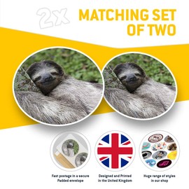 2 x Heart Stickers 10 cm - Sleepy Sloth Lazy Cute Fun Decals for Laptops,Tablets,Luggage,Scrap Booking,Fridges #15836