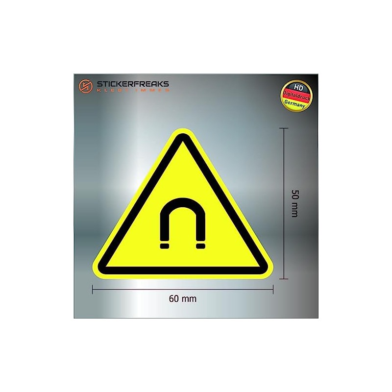 Pack of 8 Warning Stickers 6 x 5 cm Magnet