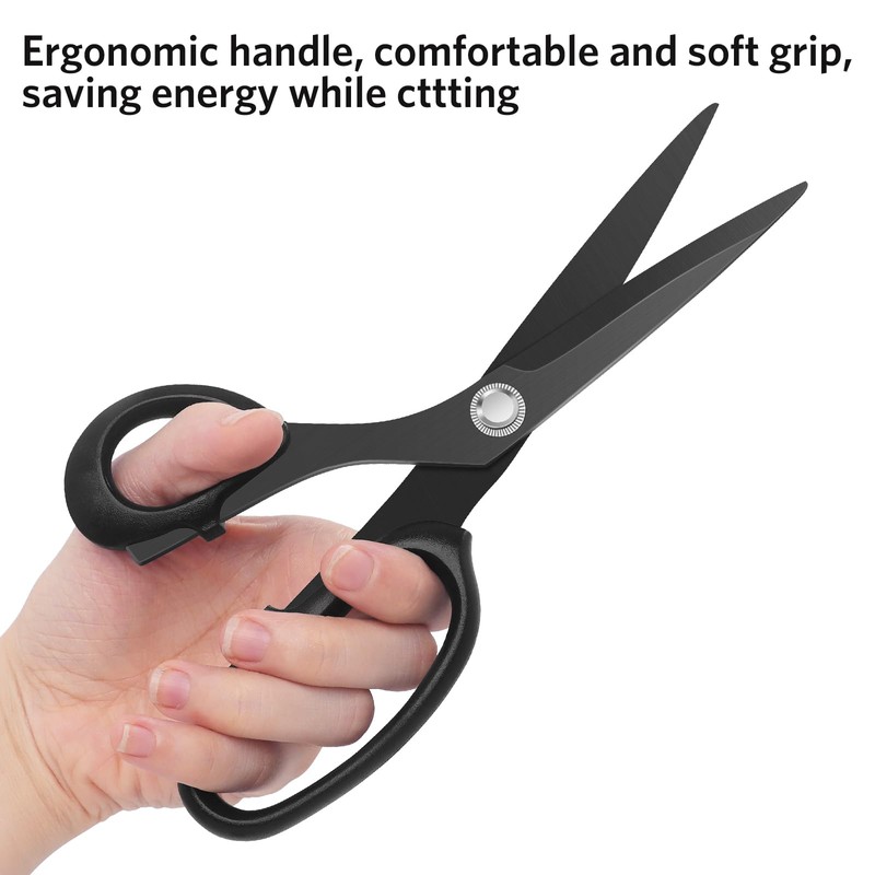 KUONIIY Left-Handed Sewing Scissors for Cutting Leather, Dressmaking Scissors with