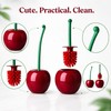 Cherry Toilet Brush Set for Bathroom - Long Handle Soft