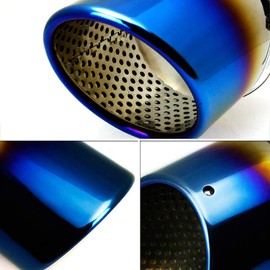 Tokutoyo Mitsubishi Compatible with Mitsubishi Mitsubishi D5 New Delica Muffler Cutter, Single, Titanium Grilled, Drain Included, Exterior Stainless Steel