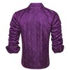 Hi-Tie Purple Silk Paisley Mardi Gras Dress Shirts for Mens