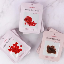 (30 sheets) Nature Skin Moisture Mask Pack (Rose, Pomegranate, Red Ginseng) / (30매)네이처스킨 촉촉 마스크팩(로즈.석류.홍삼)
