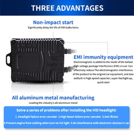 YUANZHENG D2H Bulbs Conversion Kit with Ballasts for Projector Headlights Compatible with D2S D2R D4S, 12V 35W 6000K 3200Lm, 2 Set