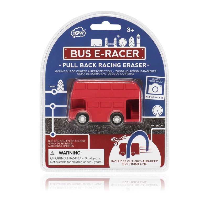 NPW Novelty Erasers Pencil Rubbers - London Bus E-Racer