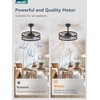 LEDIARY 20 inch Fandelier Caged Ceiling Fan with Light, Bladeless