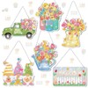 Chitidr 6 Pcs Spring Diamond Painting Hanging Sign Set Gnome