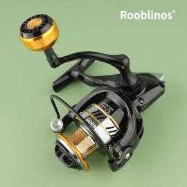 Rooblinos HM Left Hand Aluminum Alloy Spinning Reel for Bait Fishing in River Lake & SeaSpool Capacity: 5000 Series