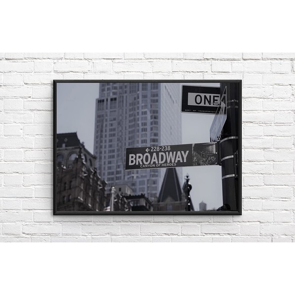 Interior Poster American New York Sign Black and White Broadway Broadway A3 Size (11.7 x 16.5 inches (297 x 420 mm) as1