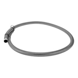 INFINAUTO AN10 Fuel Line Hose 4.5ft 5/9"ID Fuel Hose 4/5"OD for Car CPE Rubber Stainless Steel Braided Vacuum Hose Silver Tone