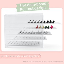 NAGARAKU Acrylic Lash Extension Organiser Storage False Eyelash Pallet Volume Boxes Makeup Holders Tools Case Lashes Container 5 Layers with 250 Tape Strips…