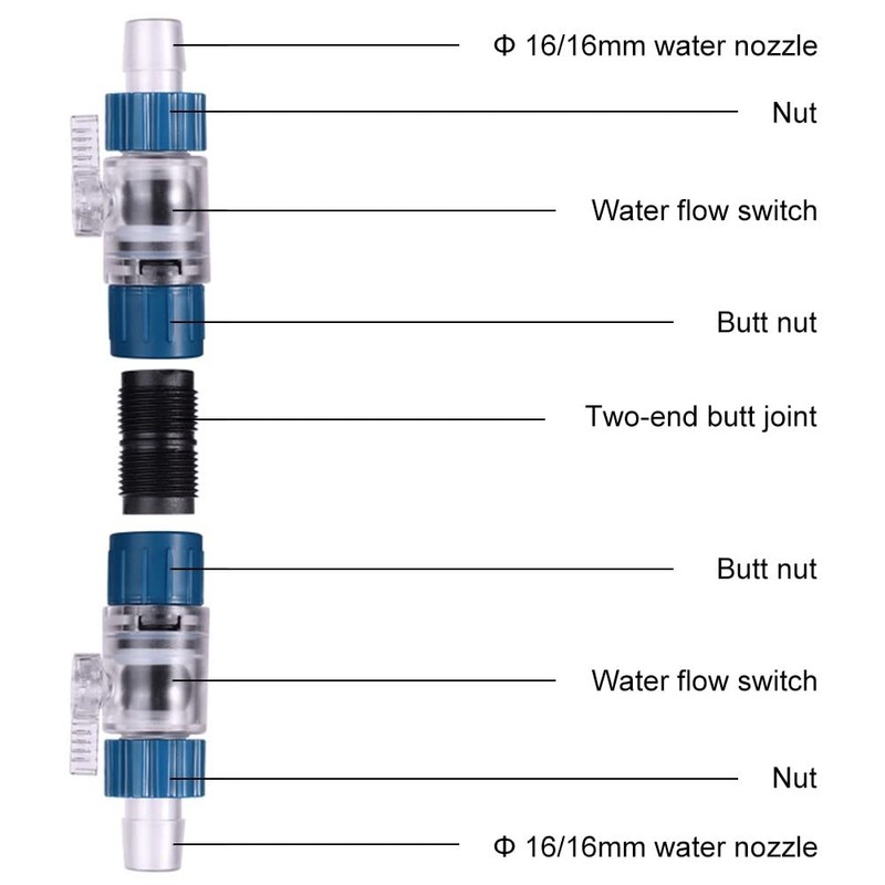 MiOYOOW Aquarium Hose Valve, Fish Tank Hose Connector, Fishbowl Water
