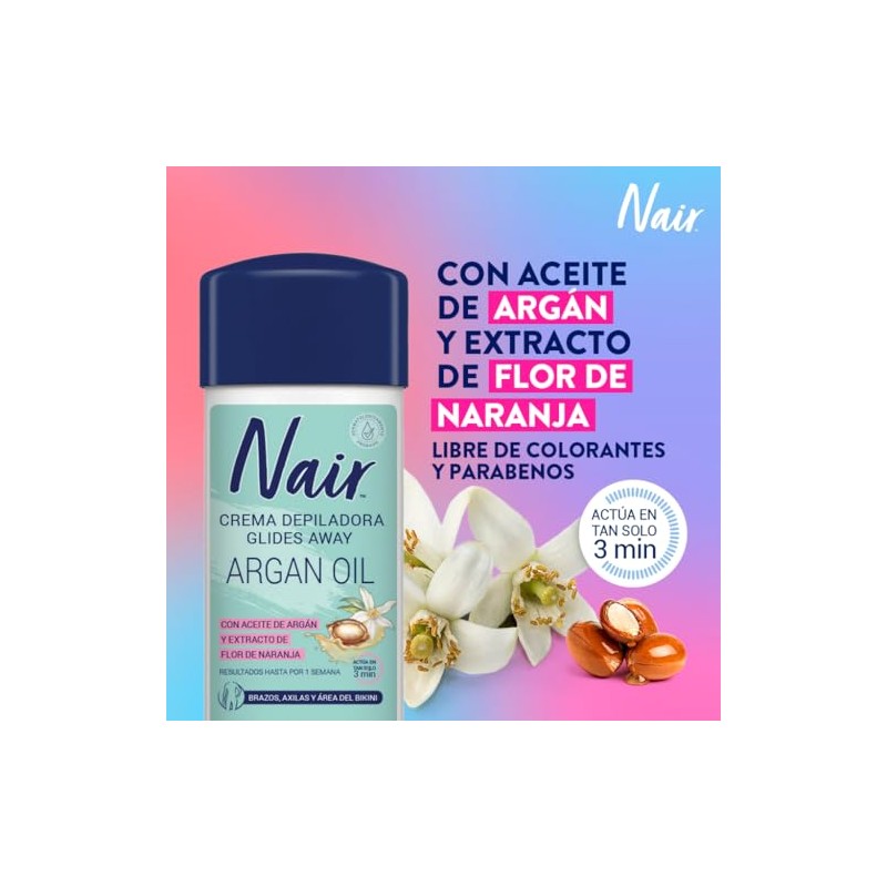 Nair Crema Depiladora Glides Away Argan Oil Probada Por Dermatólogos