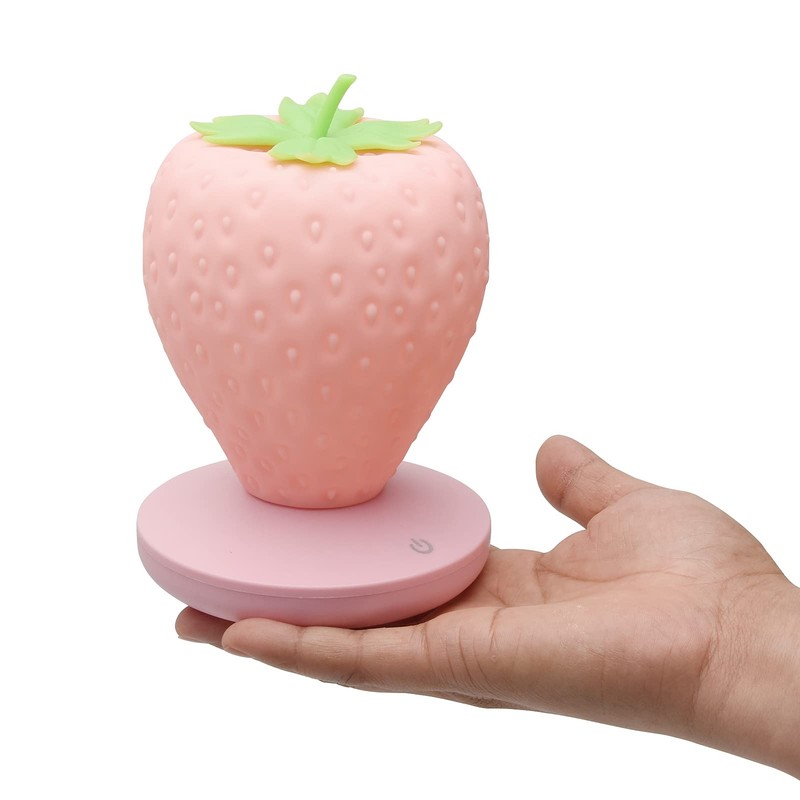 LVOERTUIG Strawberry Night Light, Cute Silicone Strawberry Lamp, LED Cute