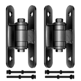 JEXIFY Heavy Duty Gate Hinges with Sealed Bearings and 8 Screws, Adjustable Yoke Pivot, Suitable for Large Driveway Gates Up to 1100 Pounds, Two Pack, Carbon Black (180 Gate Hinge 2pcs)
