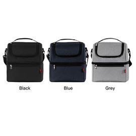 Dual-deck Insulated Lunch Bag Leakproof Lunch Box Cooler Bag Shoulder Bag for Men Women Outdoor Camping Picnic Beach