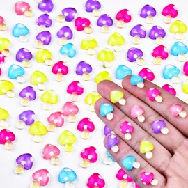 HOMICO 100 Pieces Mini Mushrooms Decor for Crafts Dollhouse Fairy Garden Dollhouse Miniatures Tiny Mushroom Decorations for Mini Garden Micro Landscaping Decoration