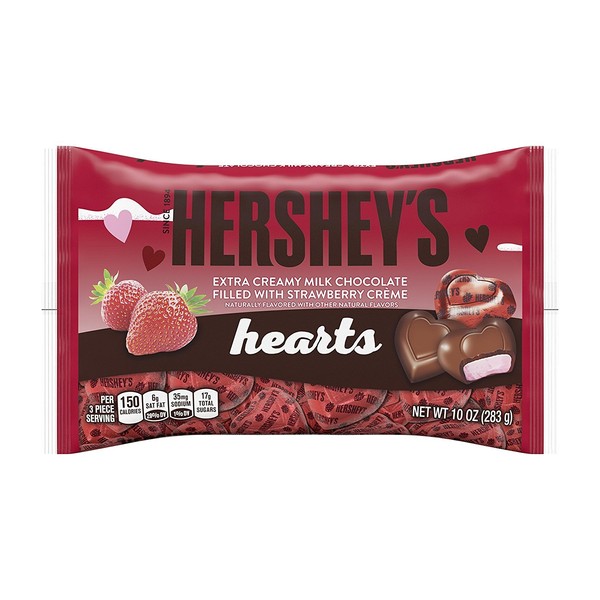 HERSHEY'S Extra Creamy Filled with Strawberry Creme Heart, 10 Oz