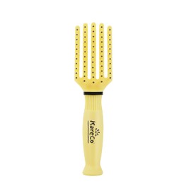 Premium Tiny Tangle Buster Brush – Soft Nylon Travel-Friendly Bristles – Long Durable Rubber Handle – Ideal for Wet and Dry Hair & Easy Grooming, Travel Size, Yellow Color