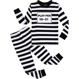 A&J DESIGN Kids Prisoner Pajamas Toddler Boys Girls Robber Thief Pjs for Party 2T