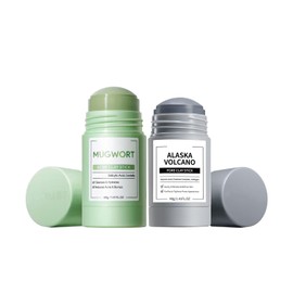 2 Pcs Mud film sticks，Volcanic and Wormwood Mud Mask Stick，Deep Cleanses, Gently Removes Blackheads, Repairs and Conditions Face，1.41 FL OZ Each