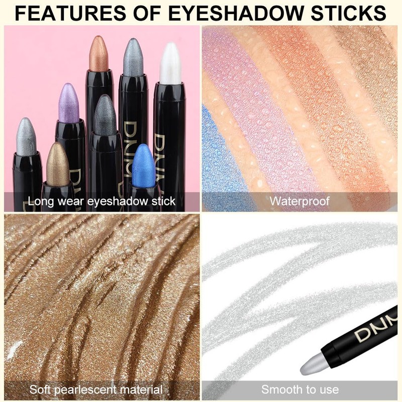 evpct 8Pcs Cream Eye Shadow Brightener Sticks Set for Eyes,