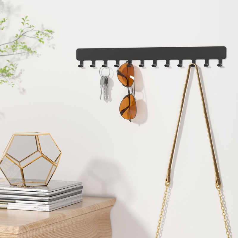 Josmimic Wall Necklace Organizer Holder: Wall Mounted Jewelry Hanging Storage