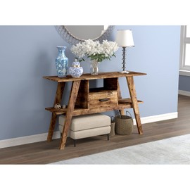 Safdie & Co. Safdie 81091.Z.07 Brown Entryway Console Sofa Couch Table/Accent Wall Table-47 Long Reclaimed Wood with 1 Drawer 1 Shelf for Living Room