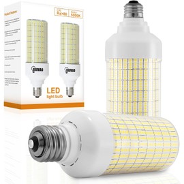 RIUVAO 800W Equivalent LED Corn Bulb, Led Corn Light Bulbs 12000 Lumen 5000K Daylight White Led Bulb,E26/E39 Medium Mogul Base,2-Pack 80W Large Area Light Bulbs for Outdoor Indoor Garage Warehouse