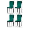 FENZARD Modern Black Velvet High Back Dining Chairs, Set of