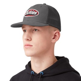 Dickies Men's Patch Logo Trucker Cap, Slate, AL Grey