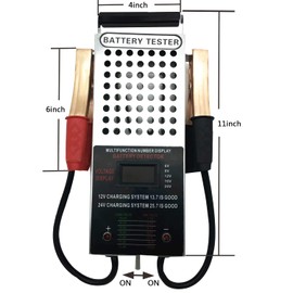 Battery Load Tester, Car Battery Load Tester, 6/8/12/16/24V Battery Alternator Tester Digital Voltmeter and Alligator Clips Battery Voltage Tester and Charging System