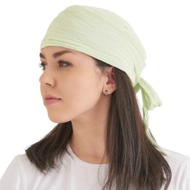 CHARM Pirate Hat Head Scarf - Turban Bandana Cap Boho Scarf Chic Adult Pirate Costume Lime/White