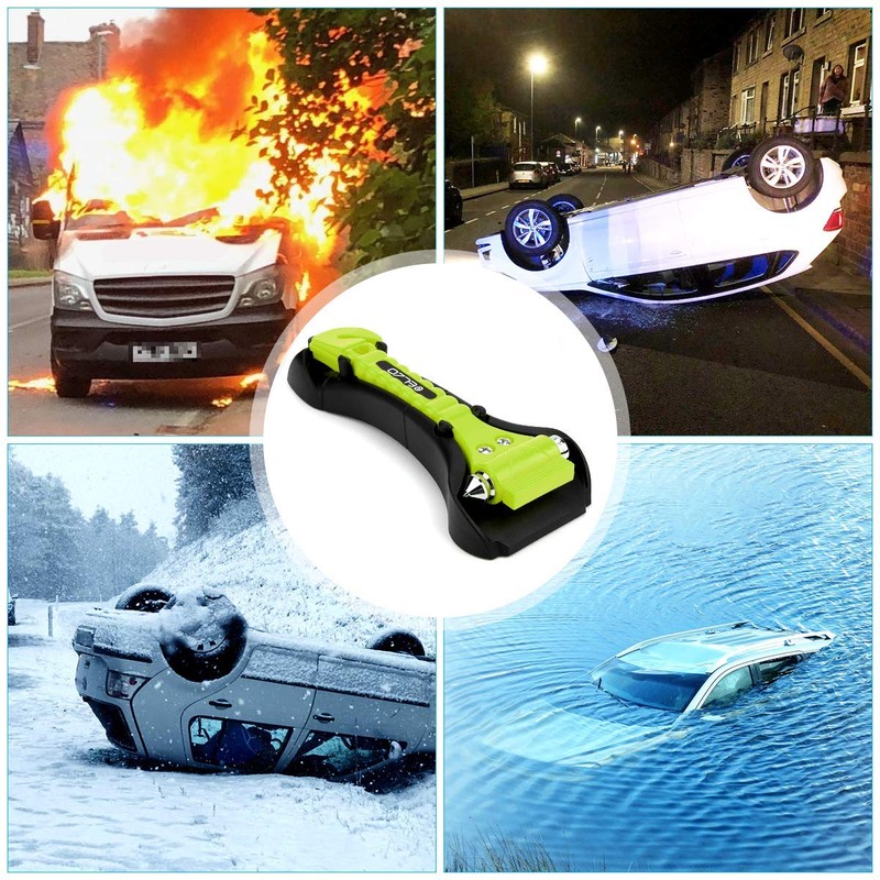 ELZO 2 Pack Car Safety Hammer 2 in 1 Emergency