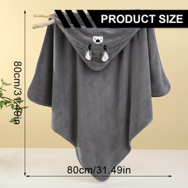 QOCUILC 1 Pack Baby Towel with Hood, 80 x 80 cm Baby Bath Towel, Soft and Absorbent Kids Towel for Kids, Toddlers, Newborn, multicoloured