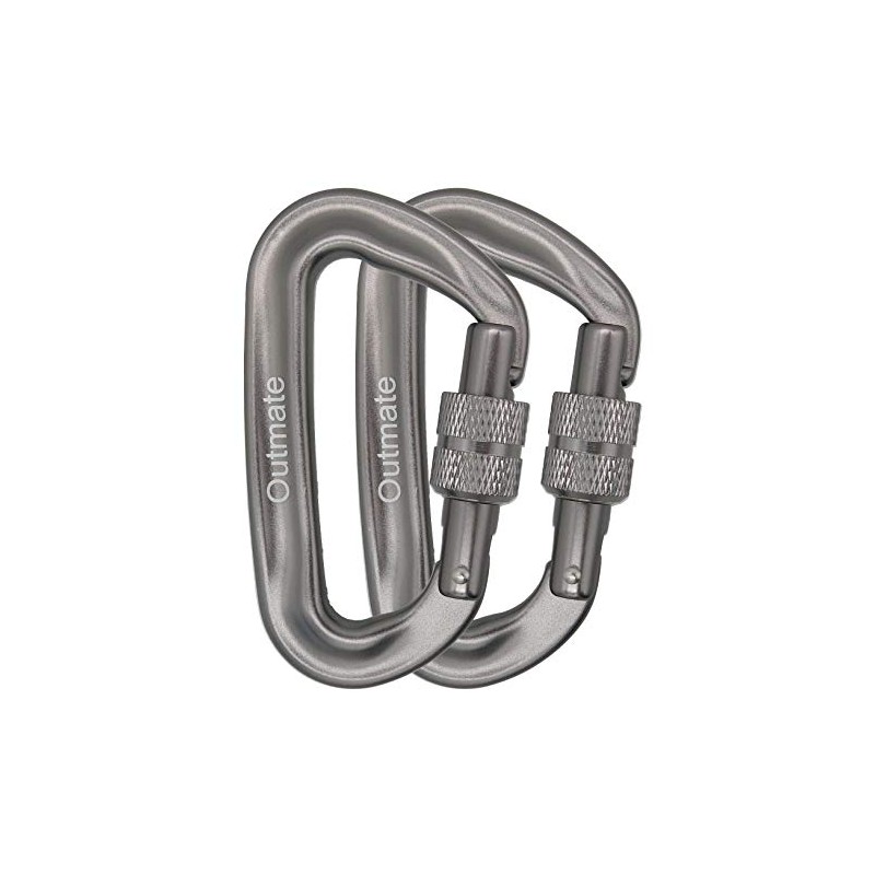 Outmate 12kN Heavy-Duty Carabiner Clips - Durable, Lightweight Aluminum Alloy