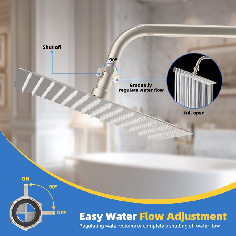 Hibbent All Metal 2 Pack Shower Head Flow Control Valve,