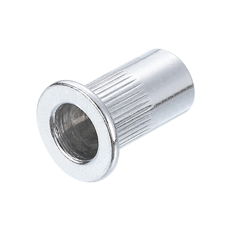sourcing map #10-32 Rivet Nuts Aluminium Alloy Knurled Flat Head