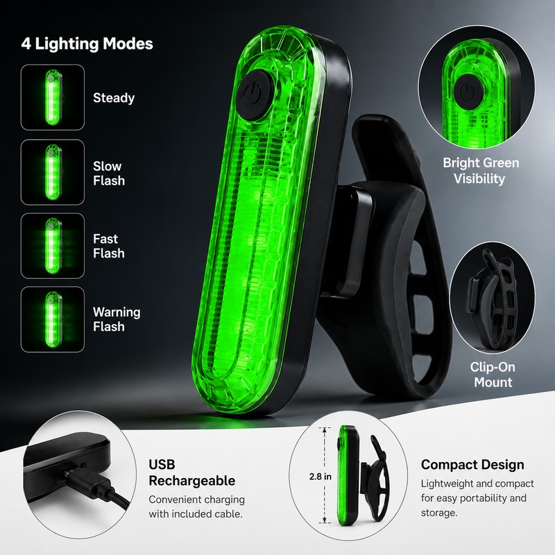Rechargeable LED Warning Light with 4 Lighting Modes – Type-C