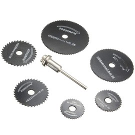 6pcs 1/8" HSS High Speed Steel Circular Saw Blades for Dremel Fordom Drills Rotary Tool W/Shank by Lukcase