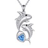 YONFQE Shark Necklace S925 Sterling Silver Marine Animals Pendant Ocean