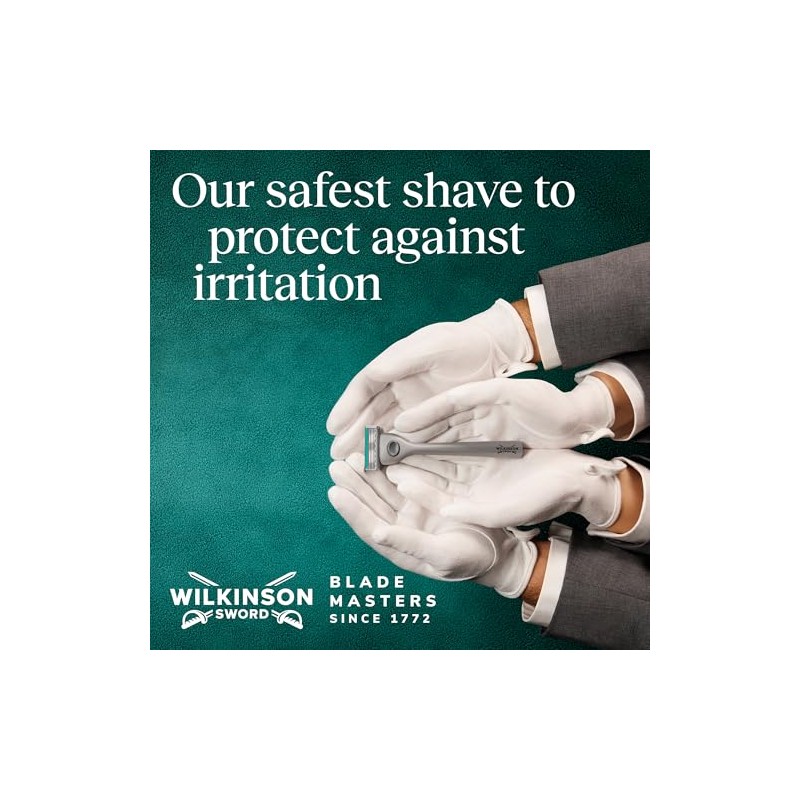 Wilkinson Sword Quattro Men’s Razor Handle, 1 Blade Refill |