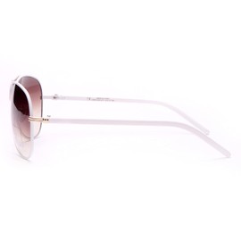 Anais Gvani by Dasein Ultra Thin Classic Women Sunglasses Aviator Frame Sunglasses Unisex Sunglasses with Oblong Lenses (U035 White)