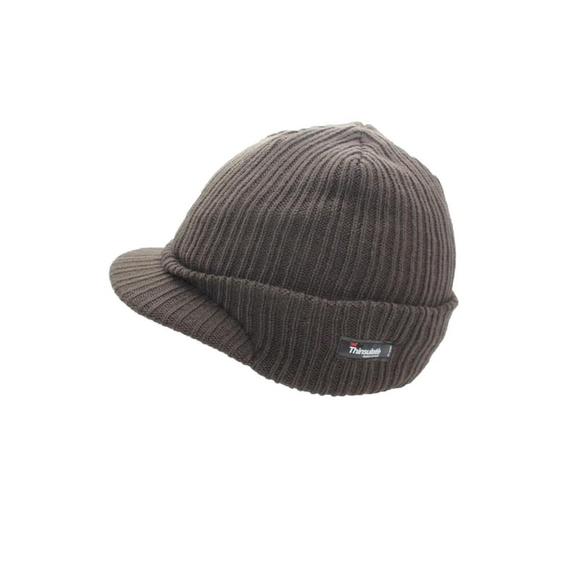 Thinsulate Peaked Knitted Beanie Hat Winter Hat Stretch Knit Work
