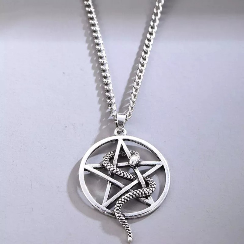 Jextech Collar Esotérico Estrella Pentagrama Con Serpiente Protector