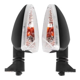 Qiilu 1 Pair Motorcycle Turn Signal Lights, Motorcycle Turn Signal Light Indicator Flasher Lamp Fit for Tiger Daytona(Black + White)