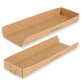 FRANZ MENSCH NatureStar Organic Hot Dog Trays, Kraft Paper/PE, FSC® Mix, Brown, L: 28 cm, W: 8 cm, H: 3 cm, Hot Dog Trays, Kraft Paper Snack Bowls, Paper Plates, Pack of 500