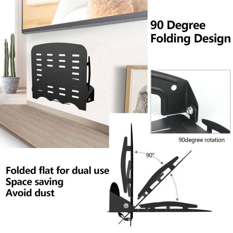 UineHiot Floating Shelf for Projector Wall Mount, 90-Degree Foldable, Loading