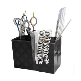 Storage Box for Hairdressers Hairdressing Tools Accessories Storage Box Scissors Comb Hair Clip Organiser (Black)