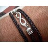 His and Hers Set of Braided Leather Infinity Couples Wrap